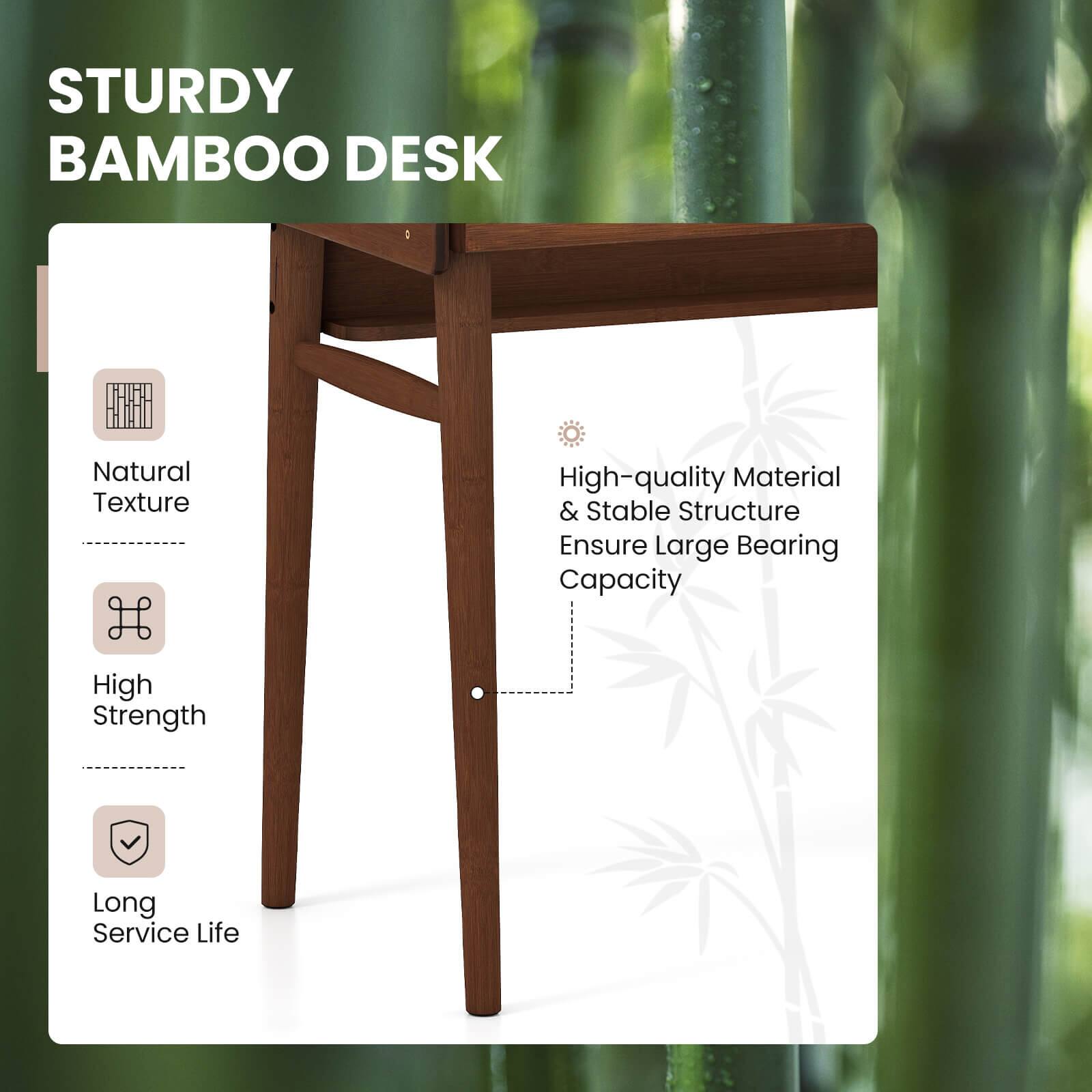 STURDY BAMBOO DESK

- Natural Texture
- High Strength
- Long Service Life

High-quality Material & Stable Structure Ensure Large Bearing Capacity