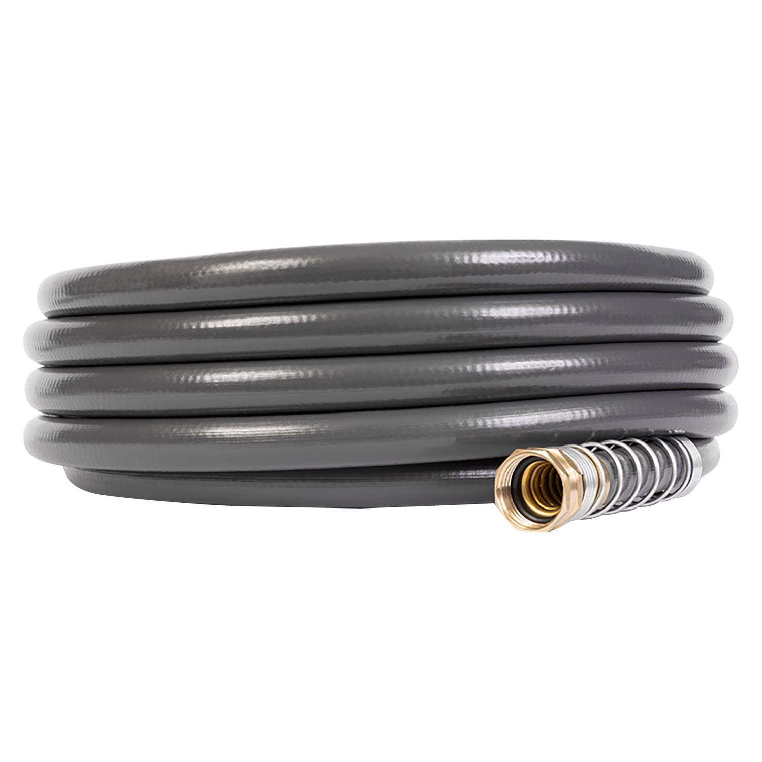 Left. Gilmour - Gilmour Flexogen 5/8 in D X 50 ft L Heavy Duty Premium Grade Garden Hose.