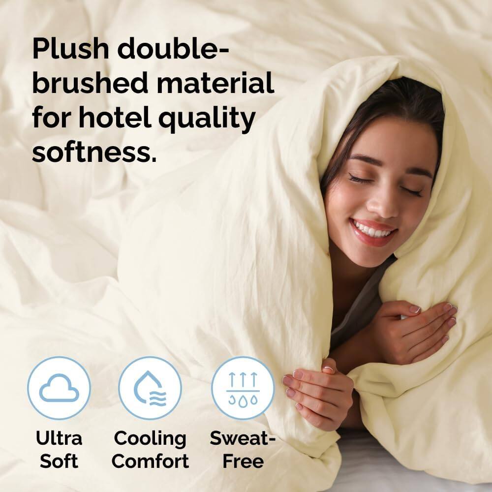 Plush double-brushed material for hotel quality softness.

Ultra Soft  
Cooling Comfort  
Sweat-Free