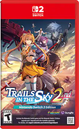 2 Nintendo Switch Trails Sky 2nd in the Chapter Nintendo Switch 2 Edition TEEN Falcom GungHo Includes the Nintendo Switch game and the Nintendo Switch 2 Edition upgrade pack. Upgrade pack also available separately. For details, visit support.nintendo.com/switch2/upgradepack - T (Teen 13+)