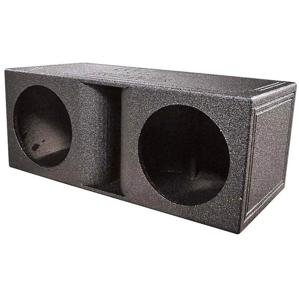 QPower - QBomb Dual Vented Horn Ported Subwoofer Box Finished with Bed Liner