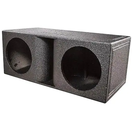 Front. QPower - QPower QBomb Dual Vented Horn Ported Subwoofer Box Finished with Bed Liner.