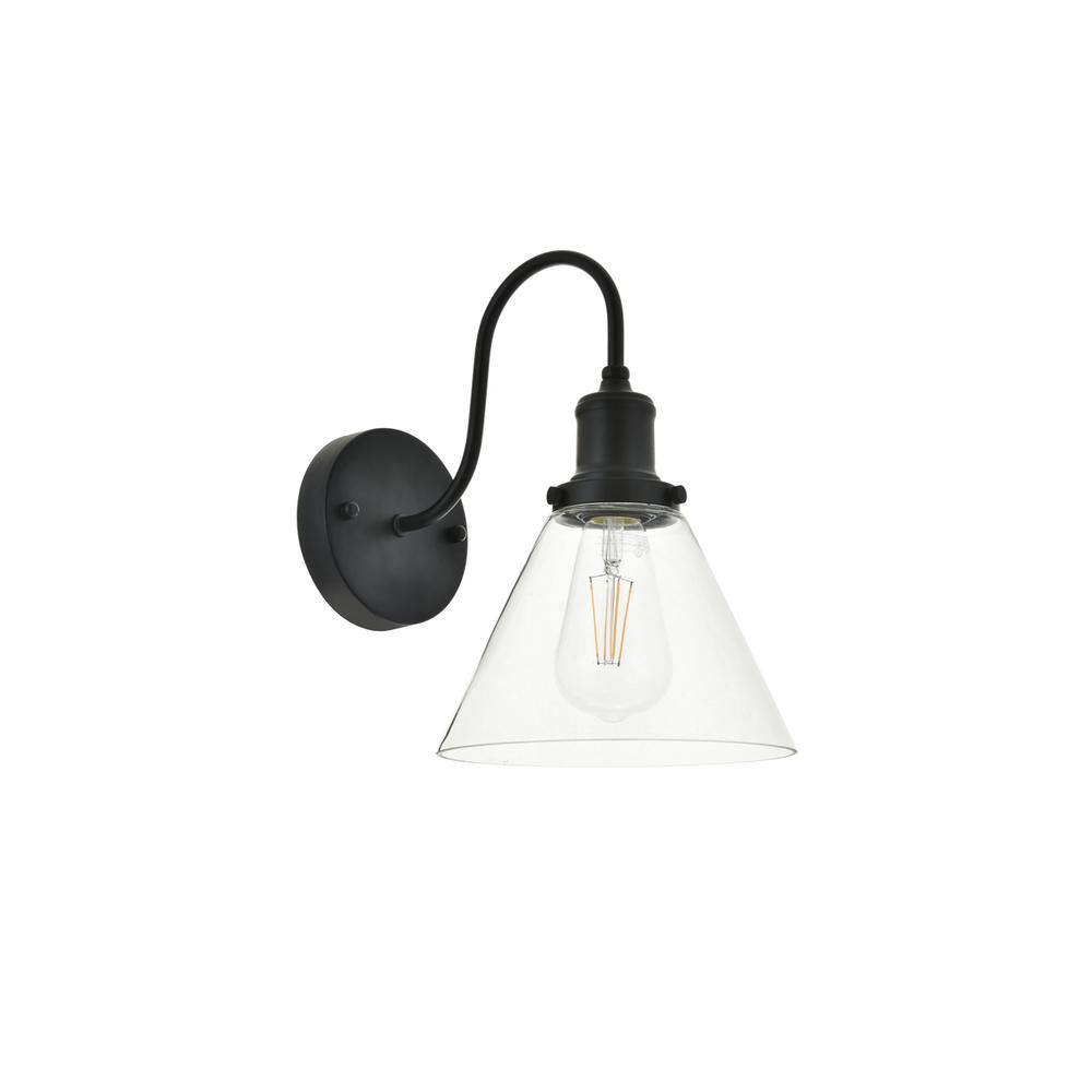 Alt View 7. Living District - Histoire 1 light black Wall Sconce - Black And Clear.