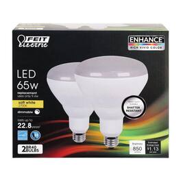 FEIT ELECTRIC - Enhance BR40 E26 (Medium) LED Bulb Soft White 65 Watt Equivalence 2 pk