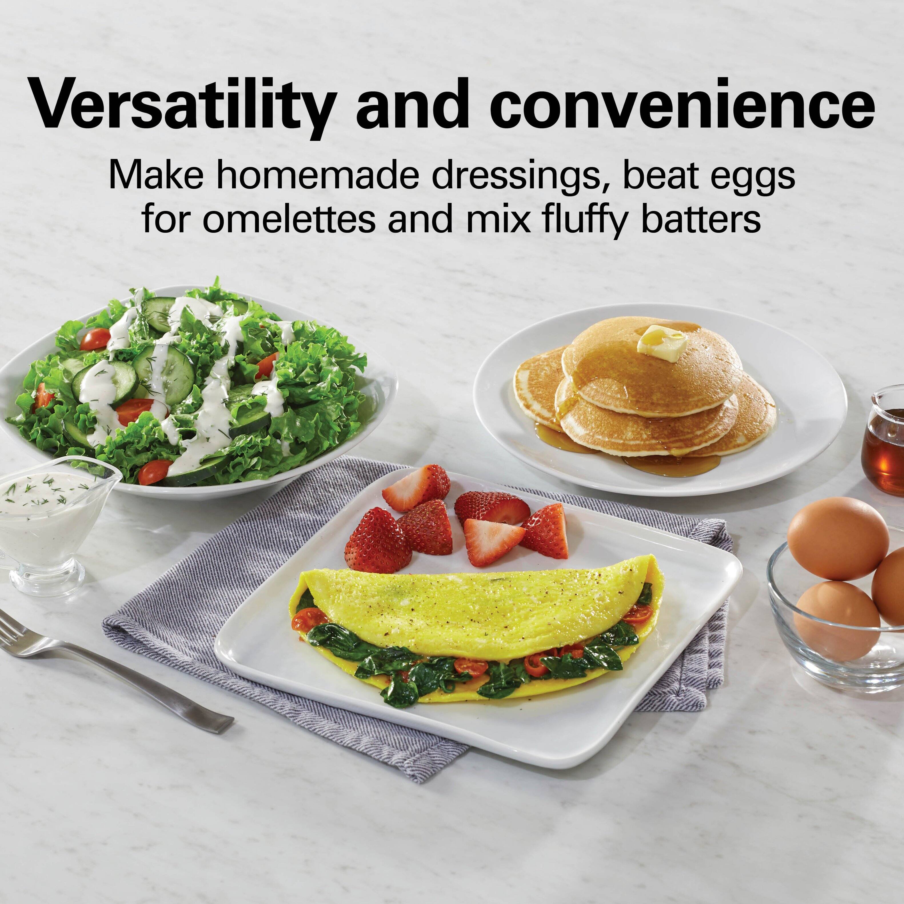 Versatility and convenience  
Make homemade dressings, beat eggs for omelettes and mix fluffy batters