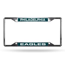 Rico Industries - Philadelphia Football Eagles All Corner EZ View Chrome Metal Laser Cut License Plate Frame - Multi