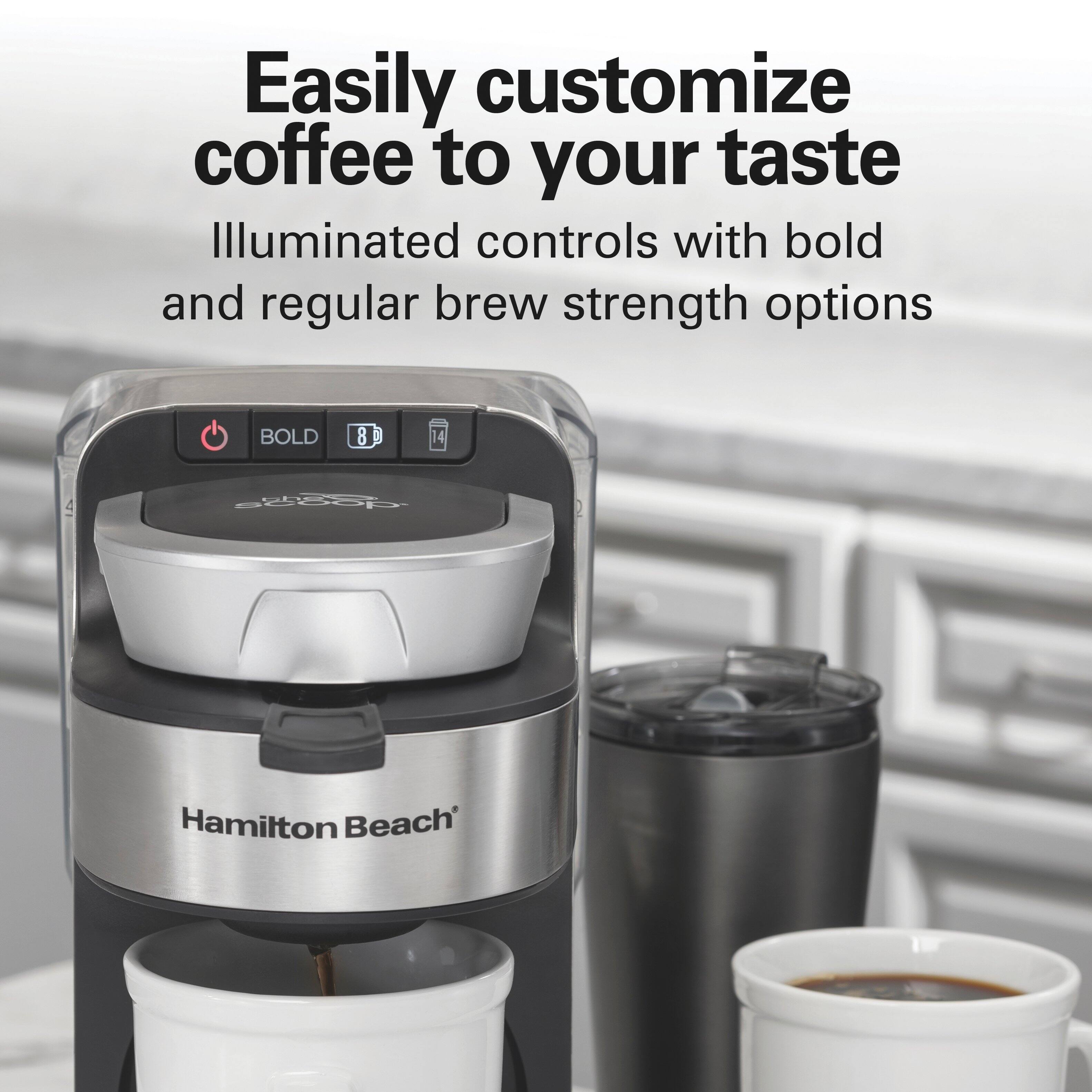 Easily customize coffee to your taste

Illuminated controls with bold and regular brew strength options

Hamilton Beach
