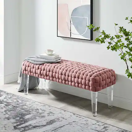 Front. Modway - Prologue Woven Performance Velvet Ottoman by Modway - EEI-5037-DUS.
