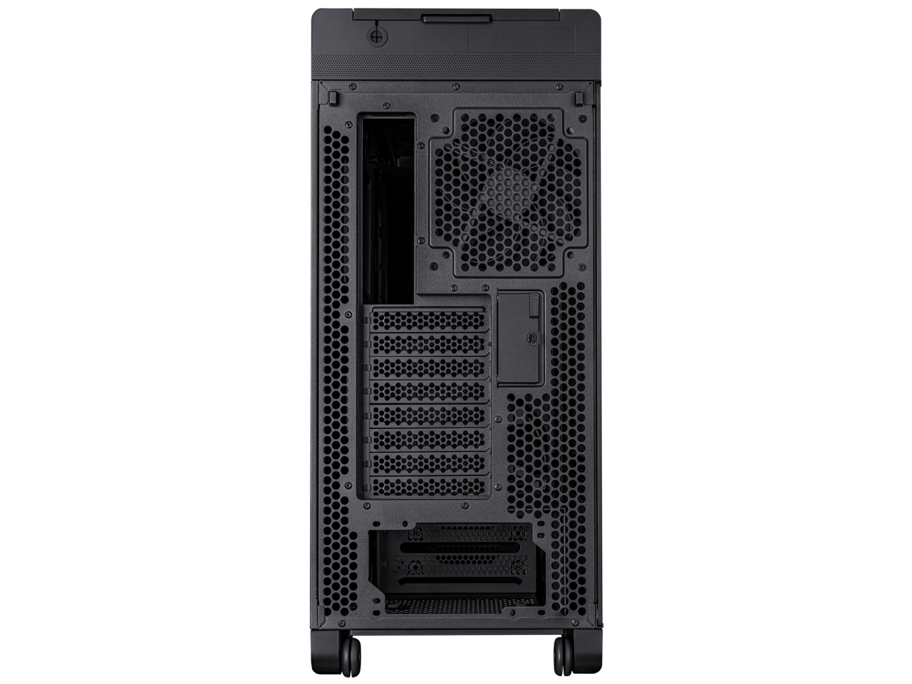 Alt View 3. ASUS - ASUS ProArt PA602 E-ATX Case, 420mm Rad, Dual 200mm Fans, Tool-Less PCIe & GPU Holder, USB-C I/O - Black.