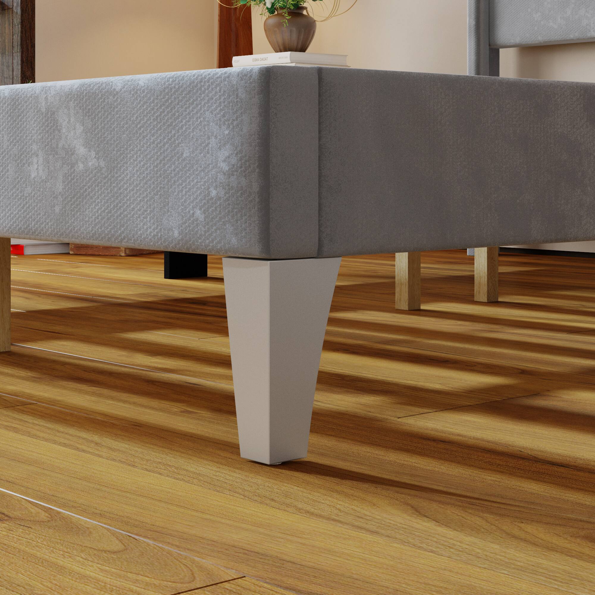 Alt View 8. Famapy - Famapy Upholstered Bed Frame - Thickened Slats, Stable Support, Soft Headboard - Blue.