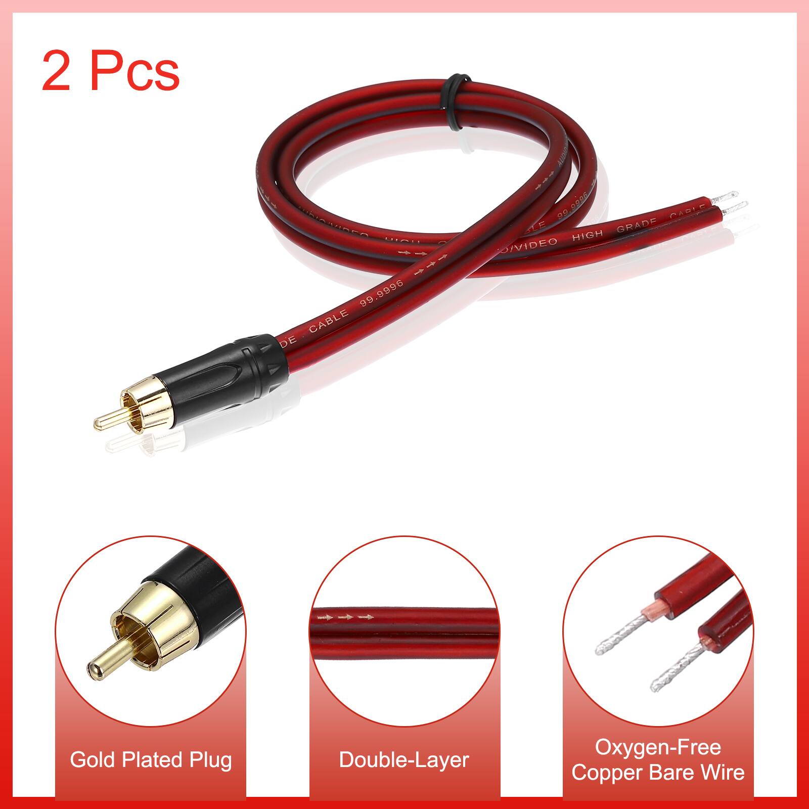 2 Pcs CRAUEEA LIPIT -- 99 9.9996 CABLE DE 8886  
CARTE 4E GRADE HIGH VIDEO Gold Plated Plug Double-Layer Oxygen-Free Copper Bare Wire