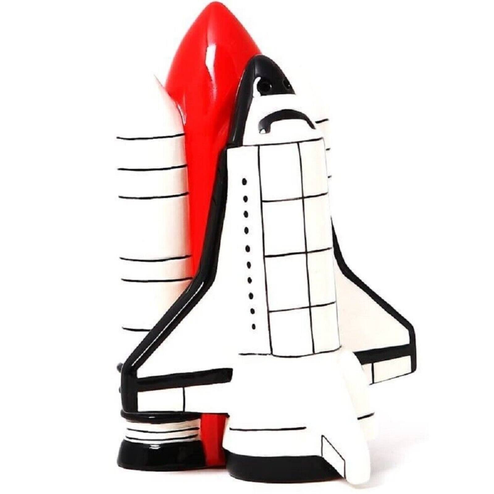 Angle. Pacific Trading - Space Shuttle Attractives Ceramic Magnetic Salt Pepper Shaker - White.