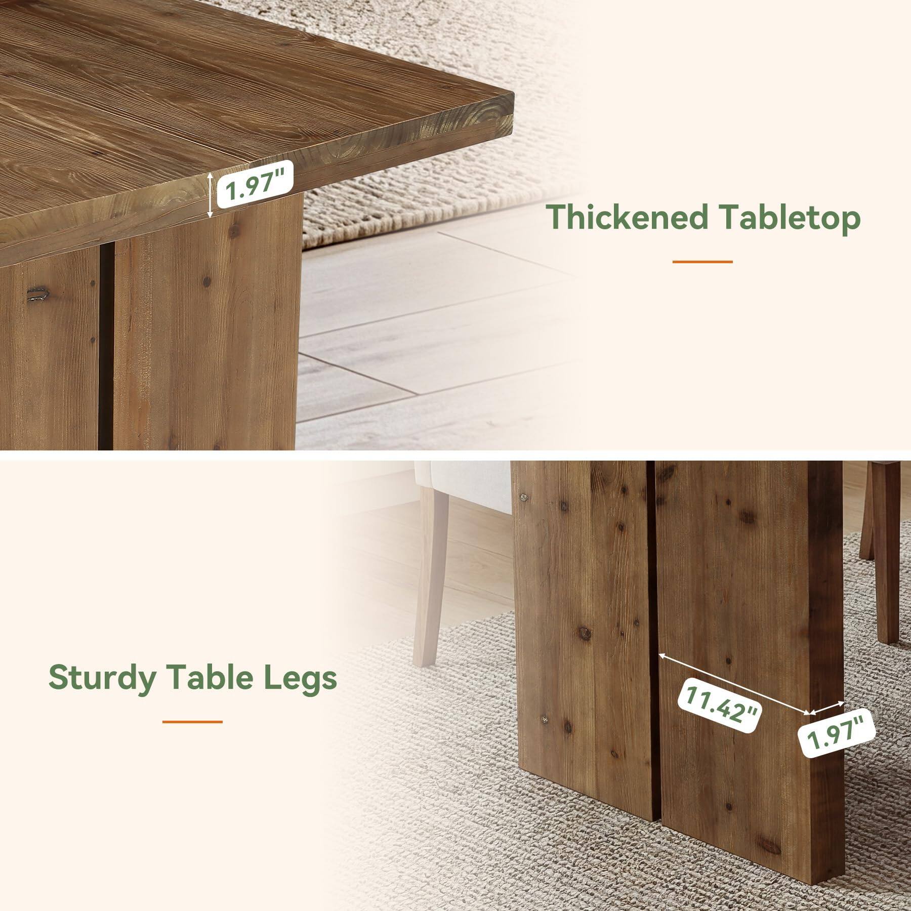 1.97"  
Thickened Tabletop  
Sturdy Table Legs  
11.42"  
1.97"