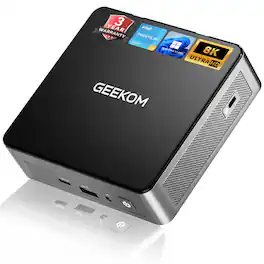 GEEKOM - Air12 Mini PC , Intel Pentium Gold 7505(up to 3.5GHz), 8GB DDR4 RAM& 512GB NVMe SSD, Windows 11 Pro Pre-installed - Black+Silver