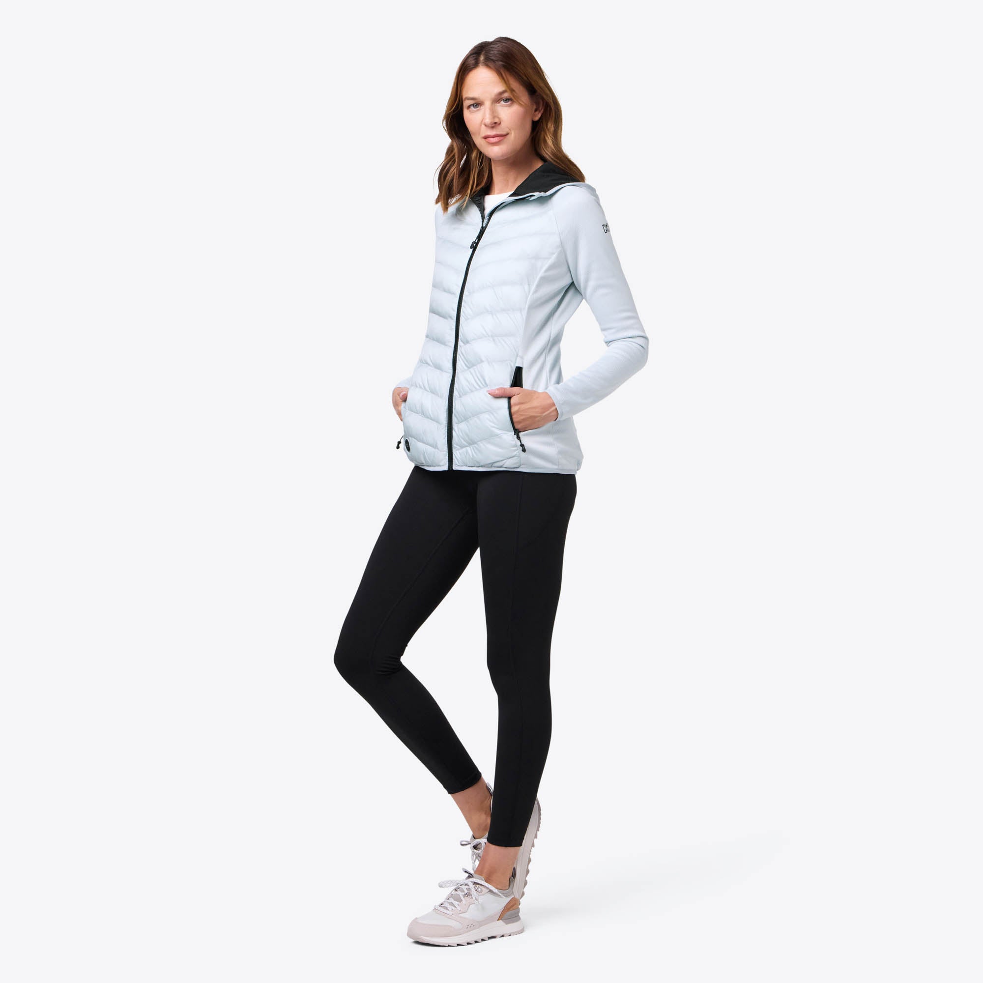 Alt View 4. Mobile Warming - Women's Ventani Hybrid Heated Jacket - Crystal Blue.