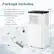 Package Includes:
1. Window Slider Kit
2. Air Exhaust Duct Connector
3. Window Exhaust Adapter
4. Air Exhaust Duct Length: 59"
5. Drain Hose Length: 10 ft
6. Remote Control
The image shows a white box with a window air conditioner and its accessories. The box includes a window slider kit, an air exhaust duct connector, a window exhaust adapter, an air exhaust duct with a length of 59 inches, a drain hose with a length of 10 feet, and a remote control. The dimensions of the box are 13.5 inches by 12 inches.