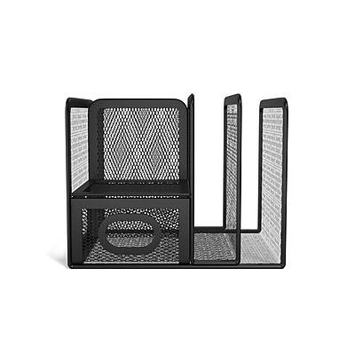 Alt View 1. TRU RED - TRU RED™ 5-Compartment Wire Mesh Desk Organizer, Matte Black (TR57532-CC) - Matte Black.