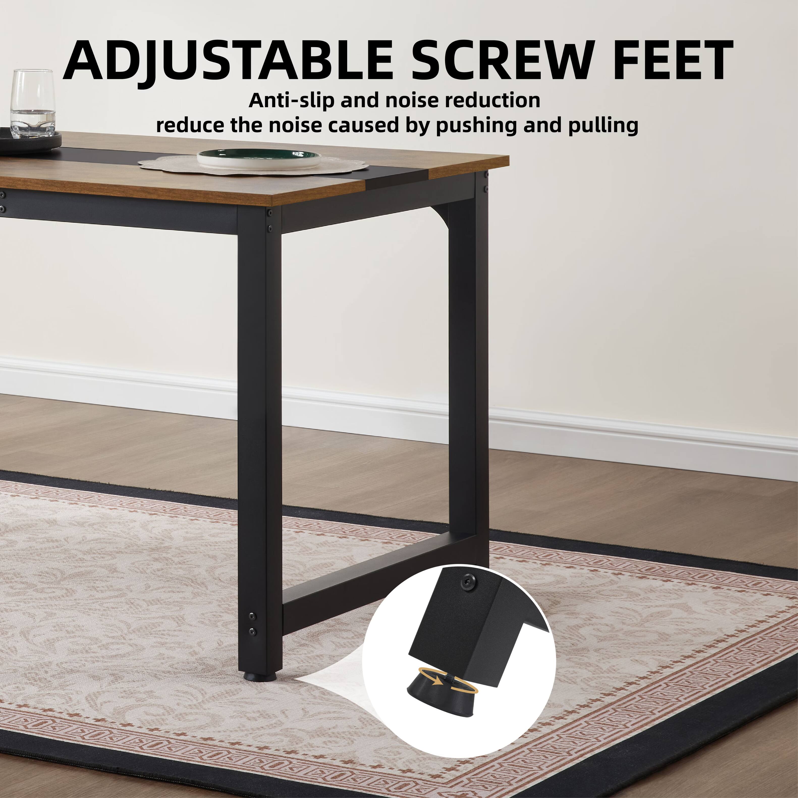 Adjustable Screw Feet: Anti-slip and noise reduction to reduce the noise caused by pushing and pulling.