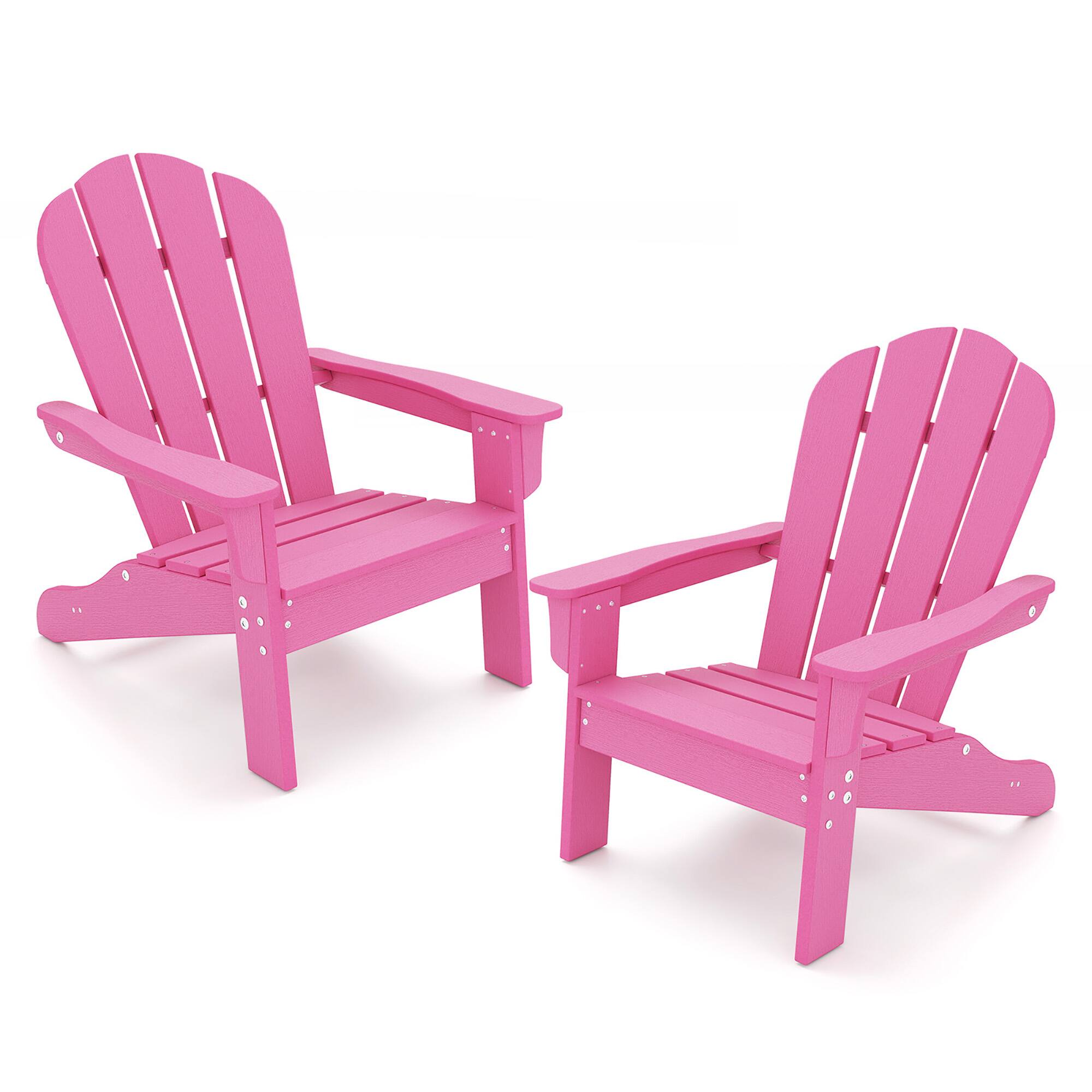 Gymax - 2PCS Kid's Adirondack Chair All-Weather HDPE Toddler Lawn Chair w/ Ergonomic Design - Pink price history on PriceWatchPro