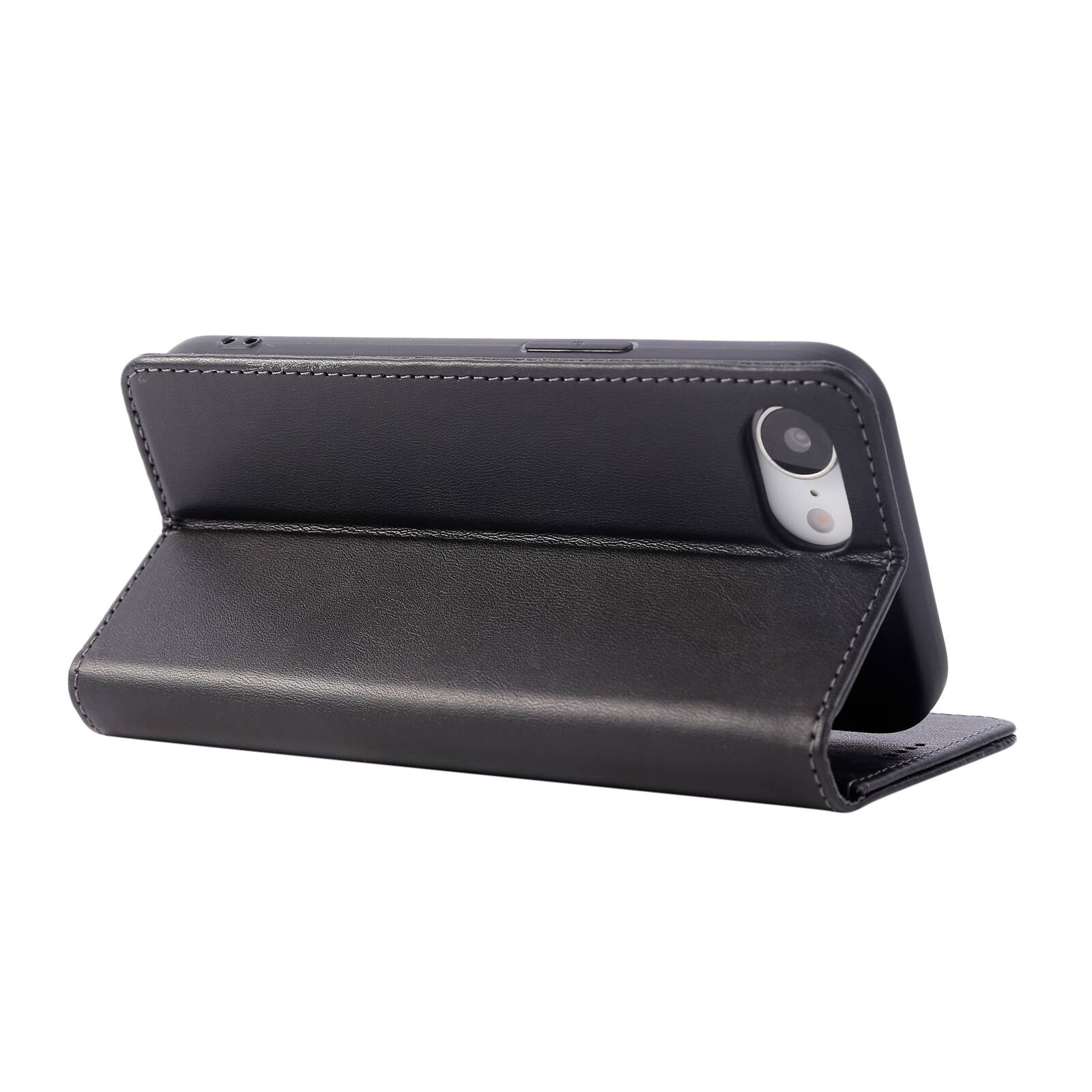 Back. Dteck - Case for Apple iPhone 17e / 16e,Wallet Case with Card Holder for Women Men,Shockproof PU Leather Flip Kickstand Cover - Black.