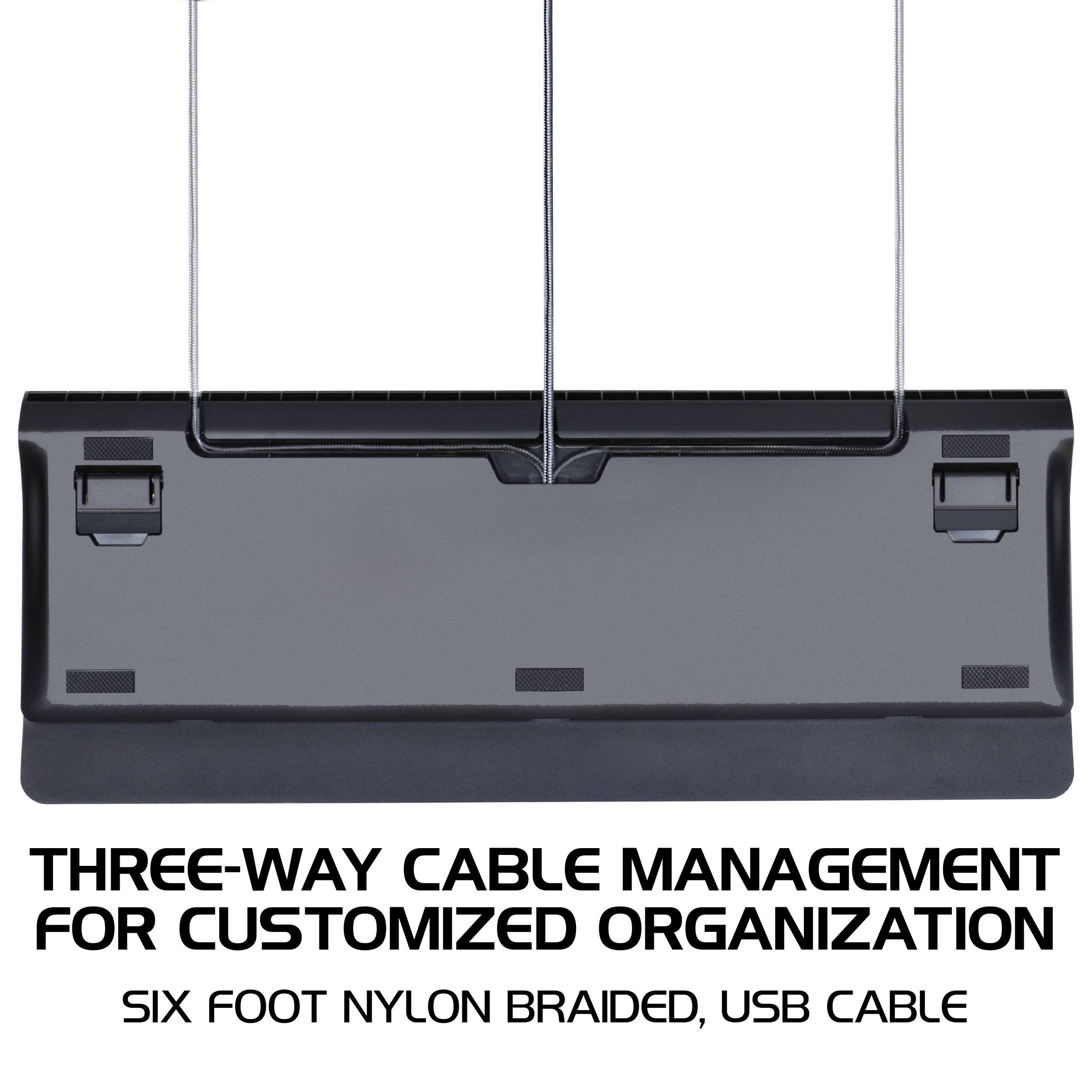 THREE-WAY CABLE MANAGEMENT FOR CUSTOMIZED ORGANIZATION  
SIX FOOT NYLON BRAIDED, USB CABLE