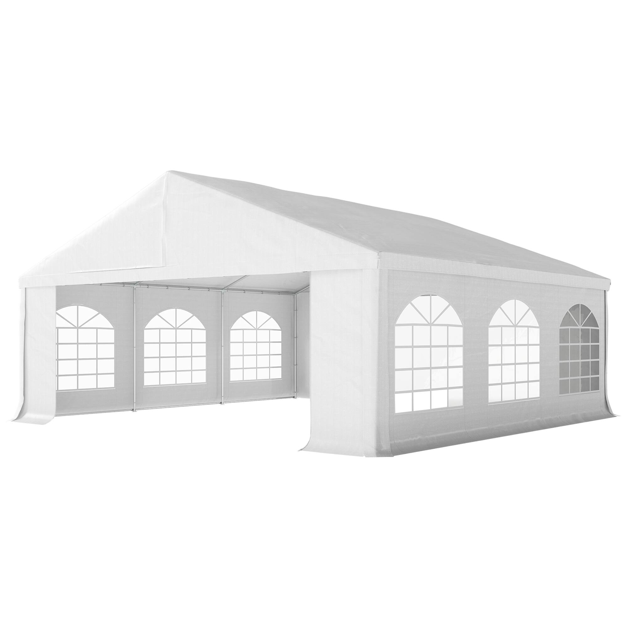 Outsunny - x 20' Heavy-duty Large Wedding Tent, Outdoor Carport Garage Party Tent - White