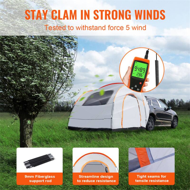 STAY CLAM IN STRONG WINDS  
Tested to withstand force 5 wind

- 9mm Fiberglass support rod
- Streamline design to reduce resistance
- Tight seams for tensile resistance