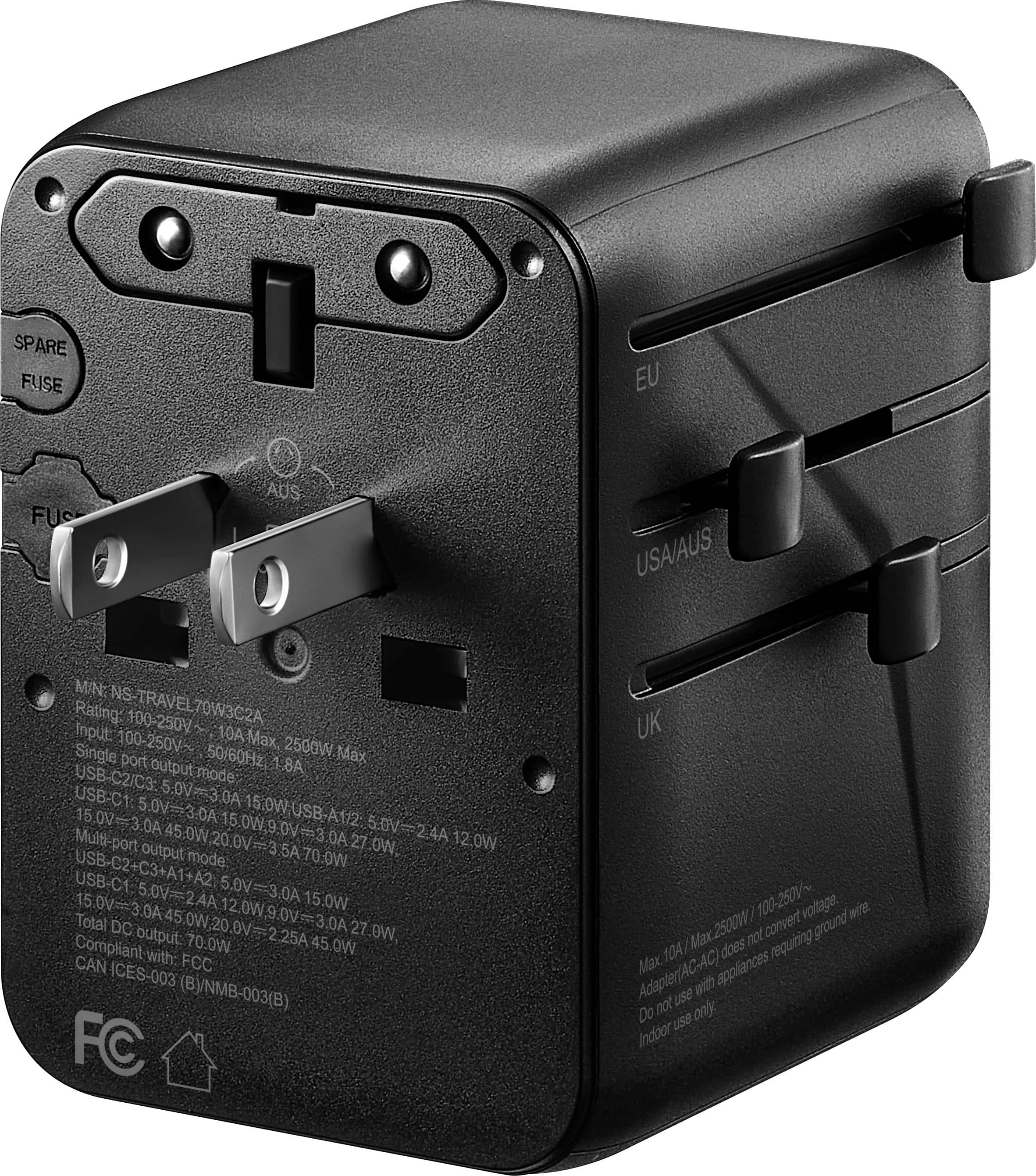 Sure, here is the corrected and grouped text from the image:
---
**SPARE FUSE**
**EU**
**USA/AUS**
**UK**
**Model:** NS-TRAVEL70W3C2A
**Rating:** 100-250V~ 100-250V~ 100-250V~ 100-250V~ 100-250V~ 100-250V~ 100-250V~ 100-250V~ 100-250V~ 100-250V~ 100-250V~ 100-250V~ 100-250V~ 100-250V~ 100-250V~ 100-250V~ 100-250V~ 100-250V~ 100-250V~ 100-250V~ 100-250V~ 100-250V~ 100-250V~ 100-250V~ 100-250V~ 100-250V~ 100-250V~ 100-250V~ 100-250V~ 100-250V~ 100-250V~ 100-250V~ 100-250V~ 100-250V~ 100-250V~ 100-250V~ 100-250V~ 100-250V~ 100-250V~ 100-250V~ 100-250V~ 100-250V~ 100-250V~ 100-250V~ 100-250V~ 100-250V~ 1