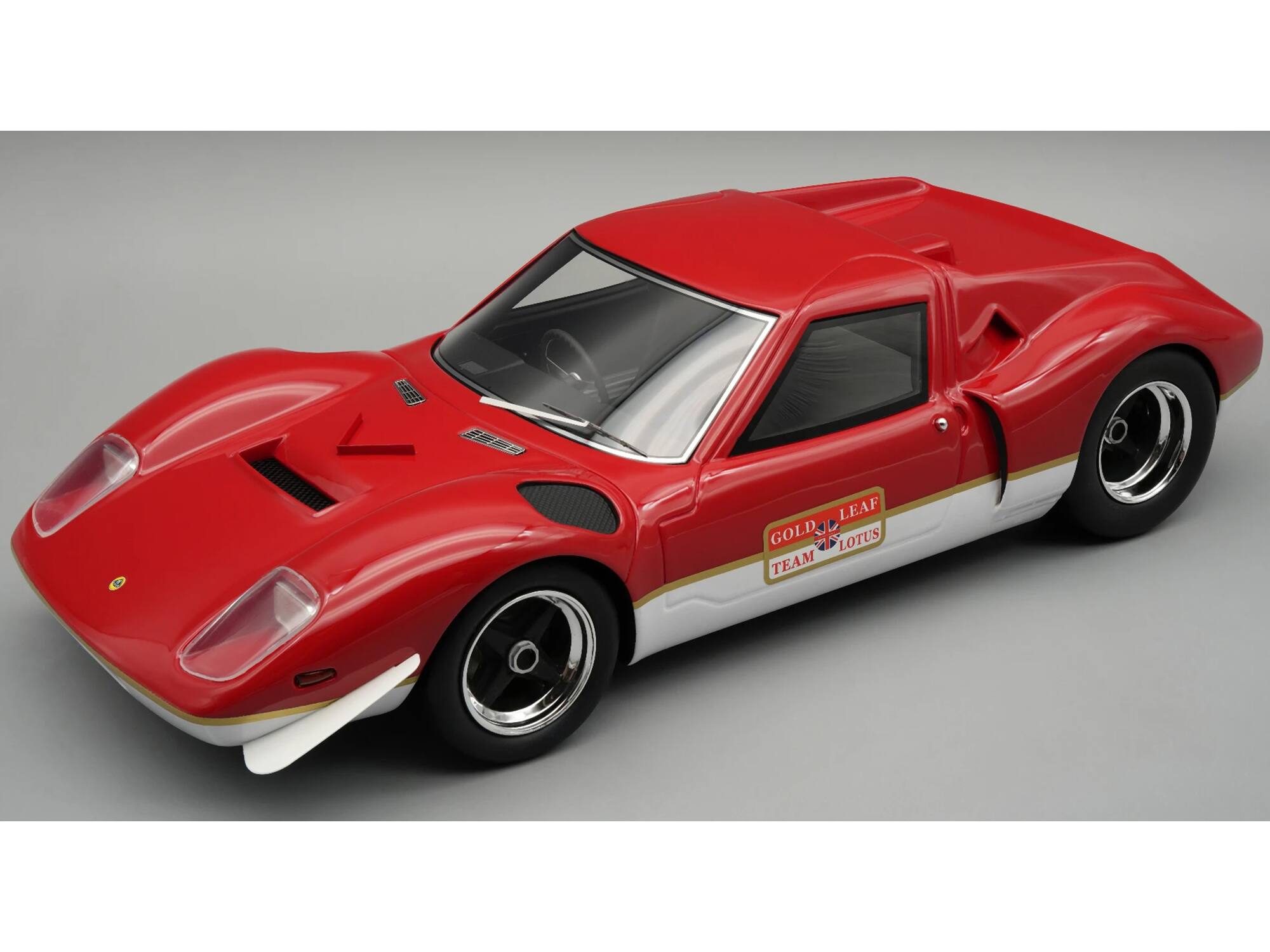 Lotus 62 "Press Version 1969" Red and White "Mythos Series" with Display Case Ltd Edition 1/18 Model Car by Tecnomodel
