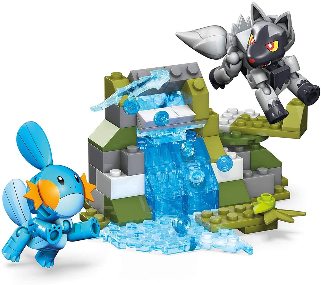 Front. Mattel - Mega Construx Pokémon Battle Pack | Mudkip  VS. Poochyena - Red.