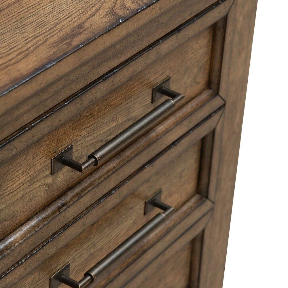 Alt View 3. Liberty Furniture Industries - Bedroom Nightstand with AC USB Charging Station Station - Amber Brown Wood - Amber Brown.