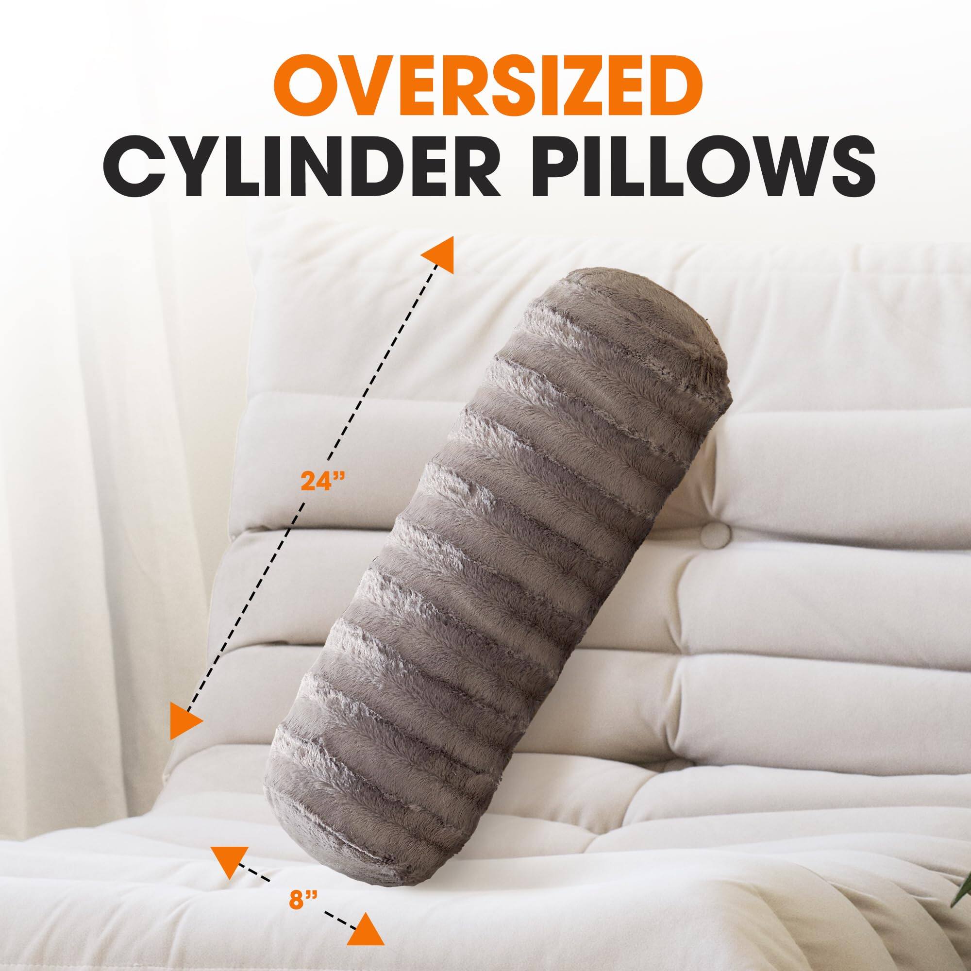 Oversized Cylinder Pillows

24"
8"
