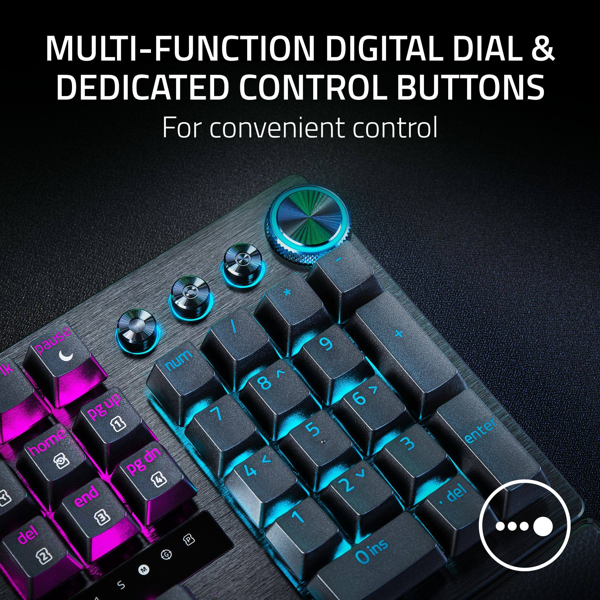 MULTI-FUNCTION DIGITAL DIAL & DEDICATED CONTROL BUTTONS  
For convenient control  

pause  
num  
pg up  
home  
pg dn  
end  
del  
ins  
enter  

9 8 7 6 5 4 3 2 1 0