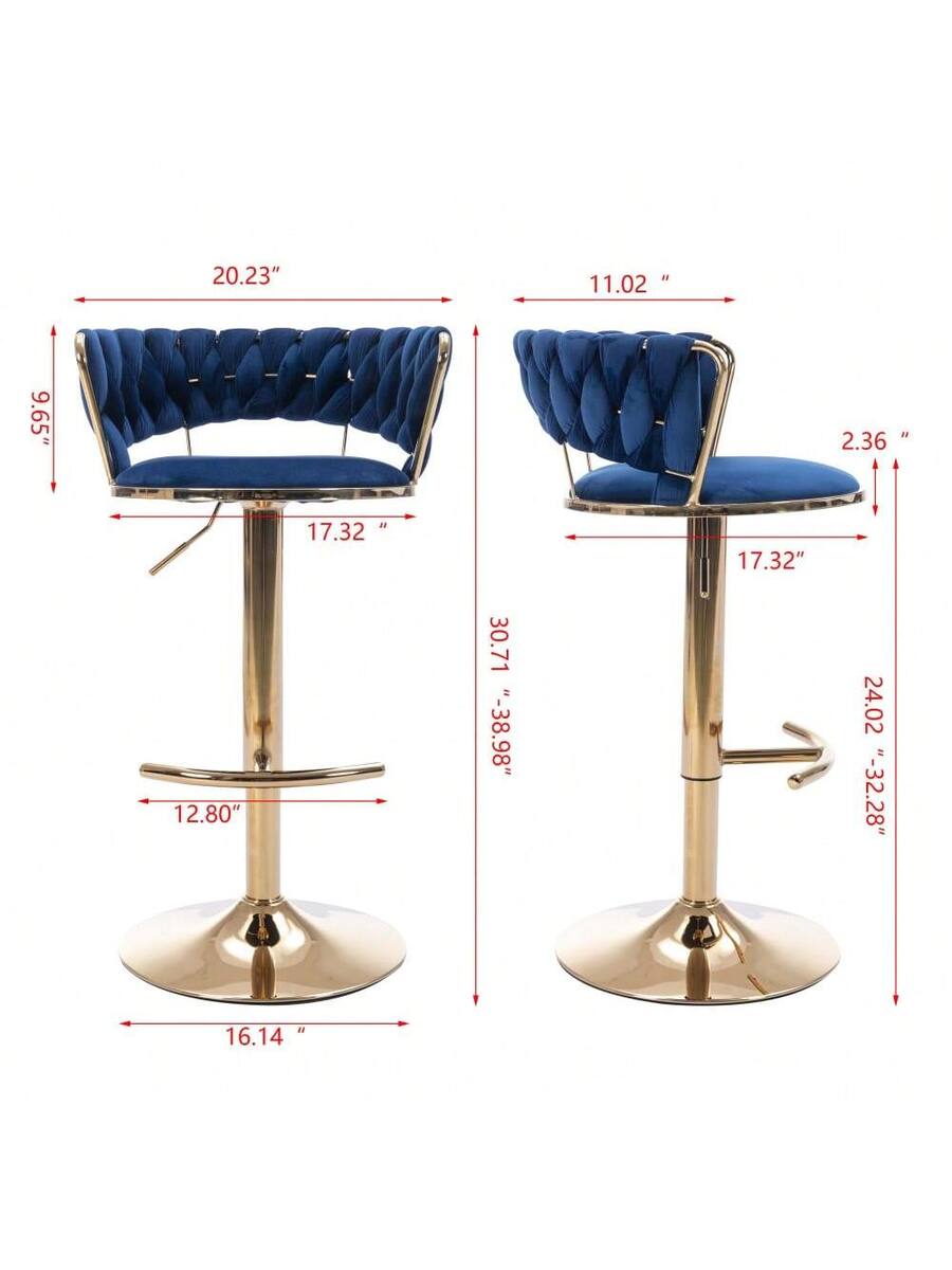 Stools Trinkets Crazed Gold Bar Stools Set Of 2, 360° Swivel Bar Stools ...