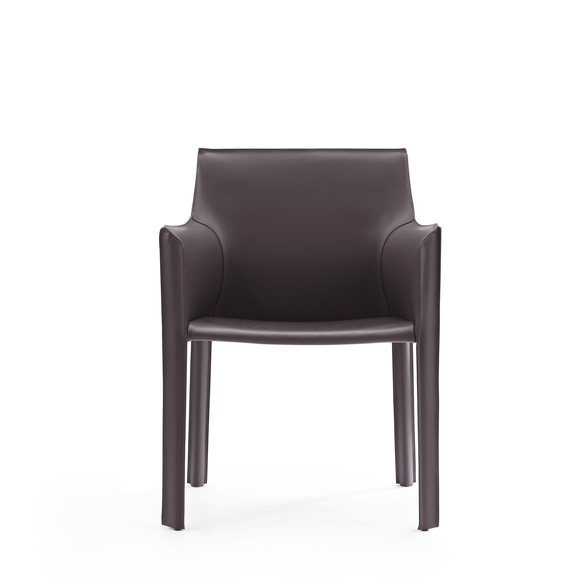 Back. Manhattan Comfort - Vogue Modern Vegan Leather Dining Chair - Gray.