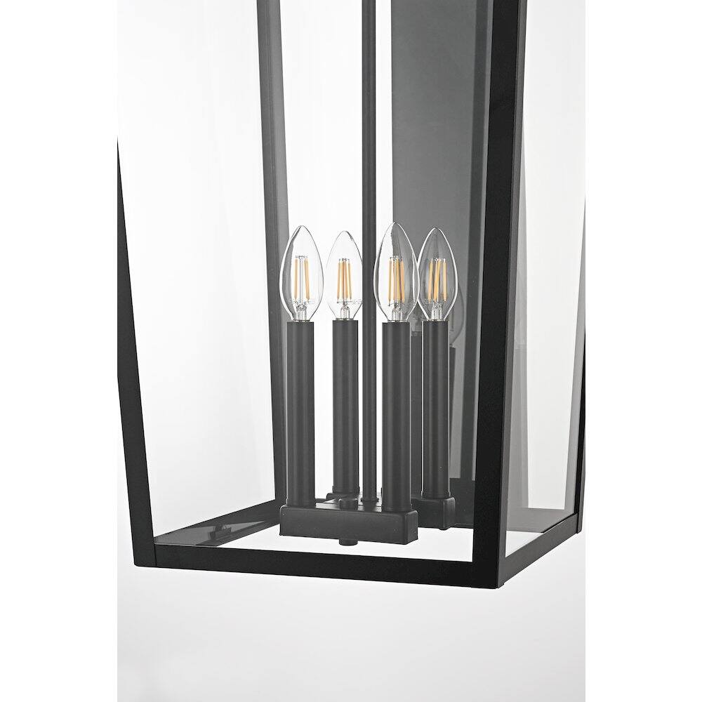 Alt View 2. Elegant Lighting - Frankford 16 Inch Outdoor Wall Sconce In Black - Black.