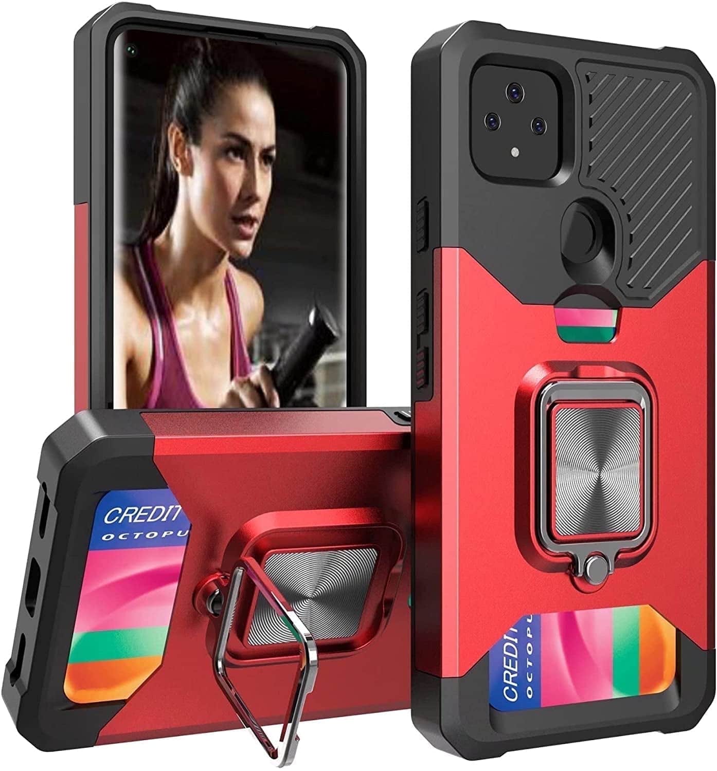RomeTech - Rome Tech Armor Card Slot Case for Pixel 5a 5G - Red