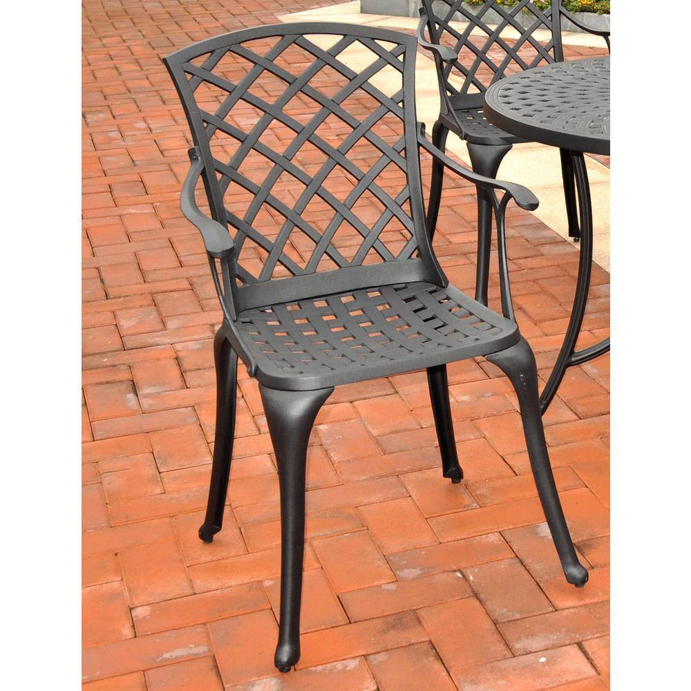 Angle. Crosley Furniture - Sedona 2Pc High Back Cast Aluminum Outdoor Chair Set - 2 High Back Armchairs - Black.