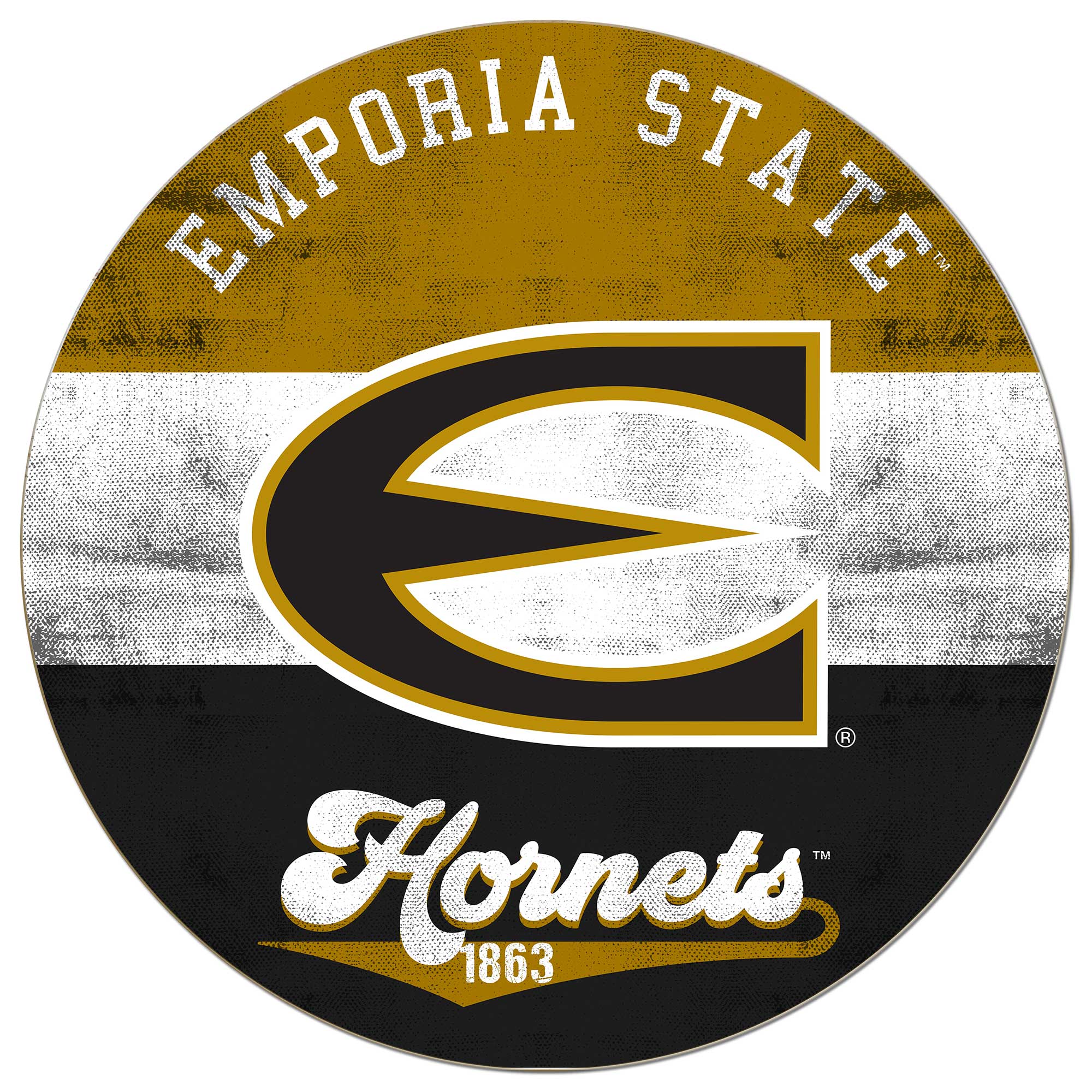 Emporia State Hornets 20'' x 20'' Retro Logo Circle Sign
