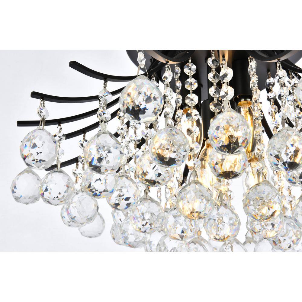 Alt View 1. Elegant Lighting - Toureg 19 inch black flush mount - Black And Clear.