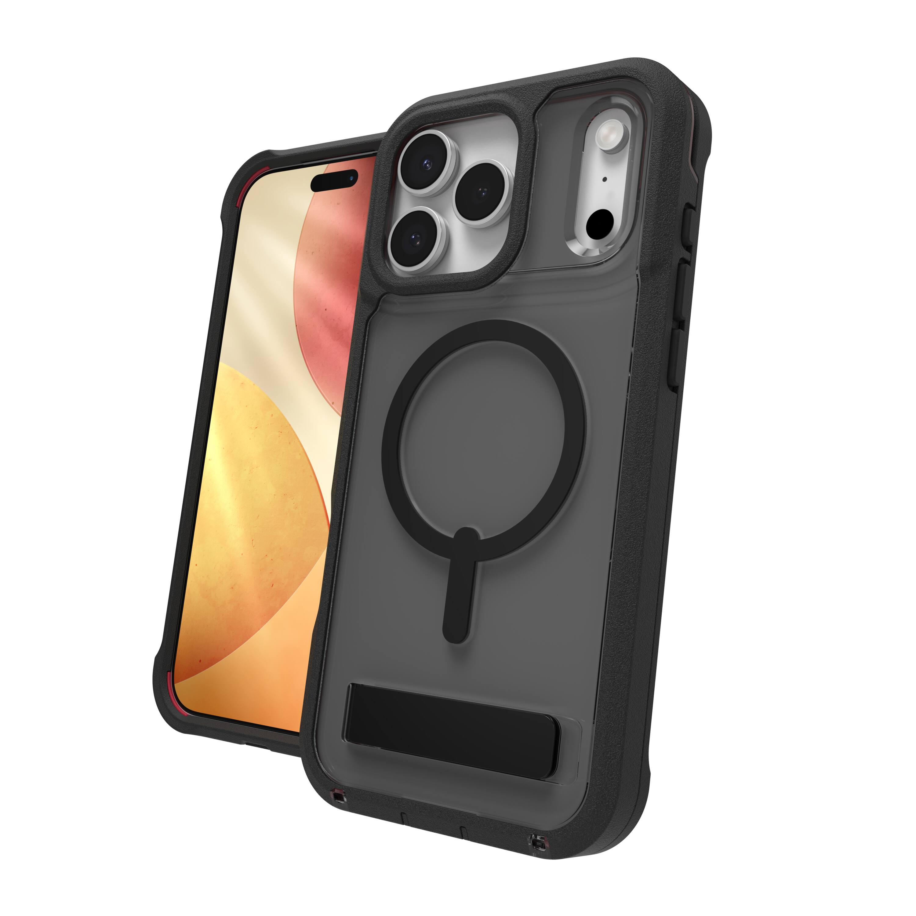 Alt View 7. ZAGG - Rainier Snap with Kickstand for Apple iPhone 17 Pro Max - Smoke Black.