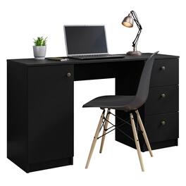 Madesa - Executive Computer Writing Desk 53 Inch with 3 Drawers and 1 Door - Black