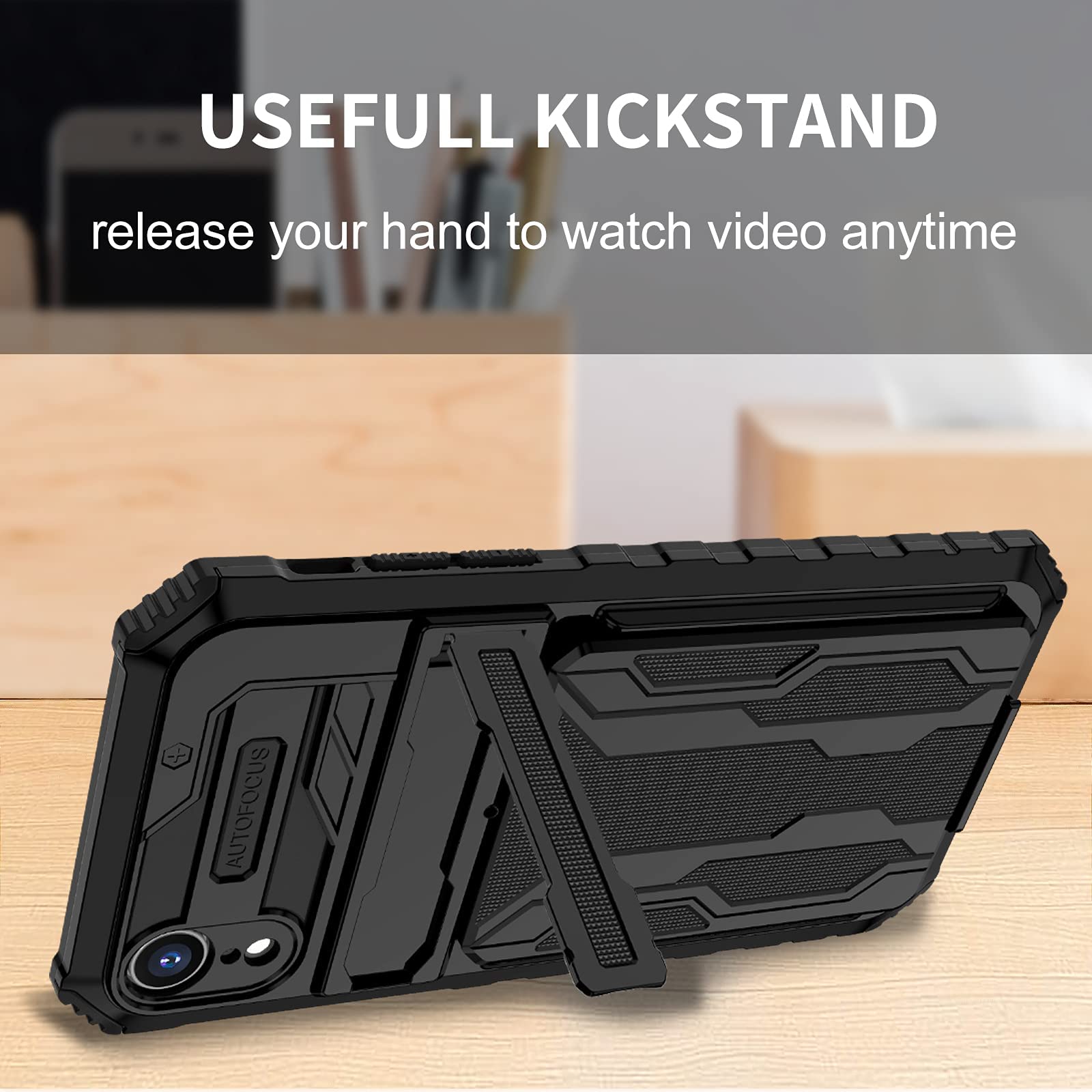 Alt View 3. Jadie Link - Case Card Holder Detachable Wallet Cover Built-in Kickstand Screen Protectors Full Body Shockproof Phone 6.1 Inch CARD - Samsung Series-for Samsung S24 Ultra.