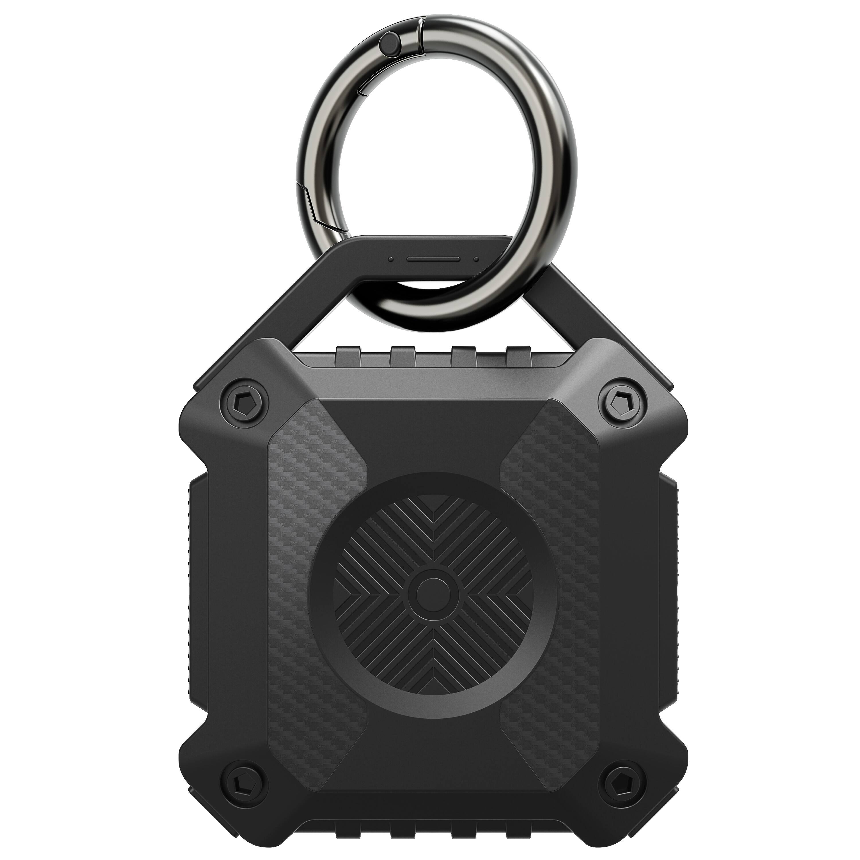 Back. Vena - For Apple AirTag Holder, AirTag Keychain iP56 Water Resistant, AirTag Case Cover For Pet Dog Cat Collar Luggage , Black - Black.