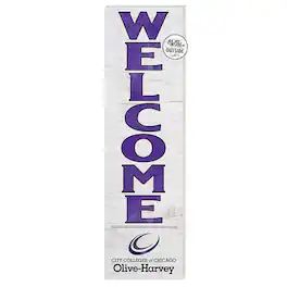 Jardine - Olive-Harvey College Purple Panthers 10'' x 35'' Indoor/Outdoor Welcome Sign - White