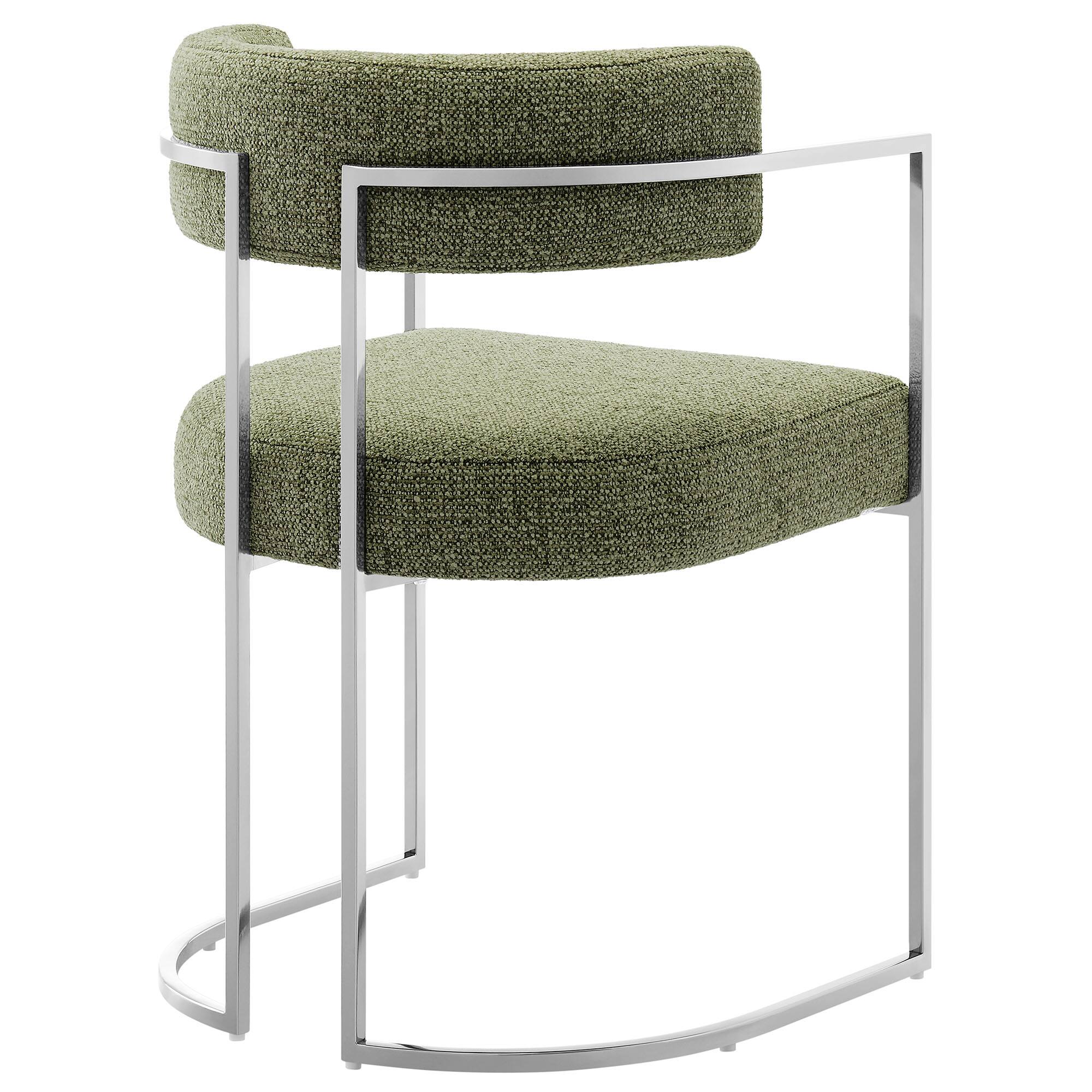 Alt View 2. Modway - Huron Curved Back Fabric and Metal Dining Accent Chair by Modway - Green.