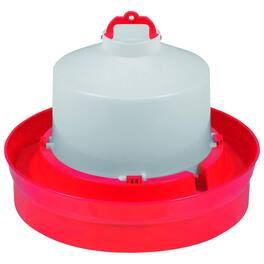 Little Giant - Deep Base Poultry Waterer w/ Handle, Chickens & Birds, 1 Gal, Red - RED/WHITE