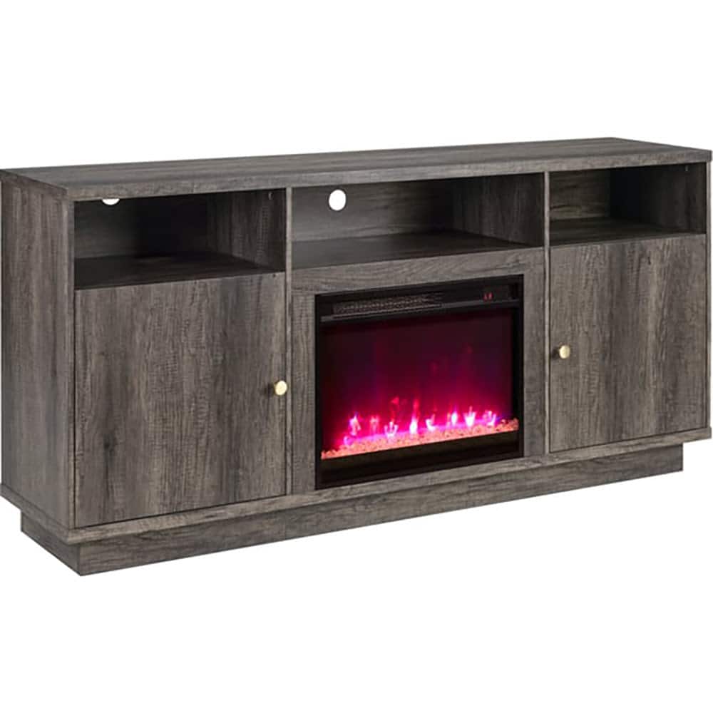 Lilola Home - Ambrose 70" TV Stand with Fireplace - Gray