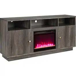 Lilola Home - Ambrose 70" TV Stand with Fireplace - Gray