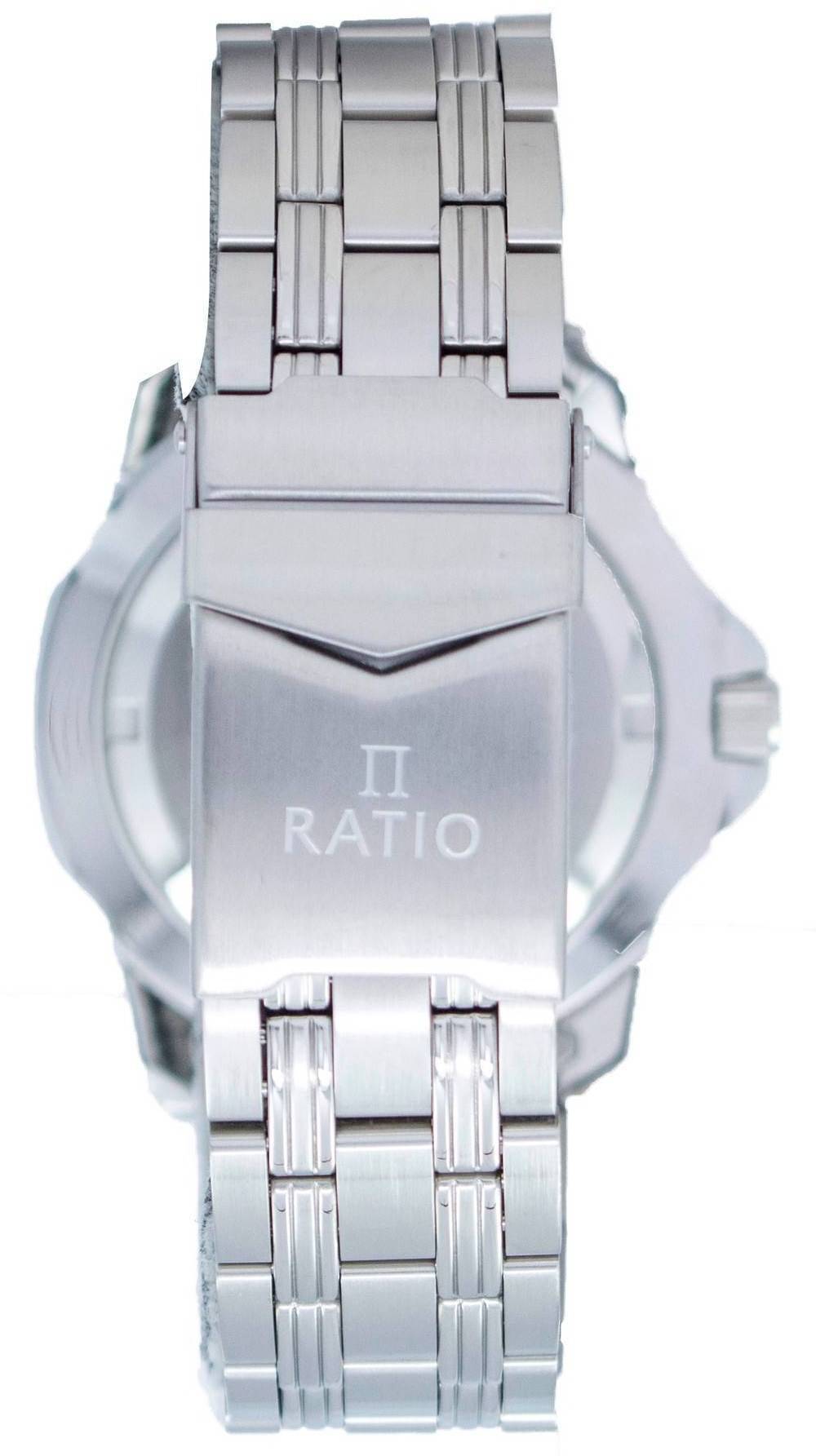 Back. RATIO - Free Diver Professional 200M Sapphire Quartz 36JL140 Men's Watch - Black.